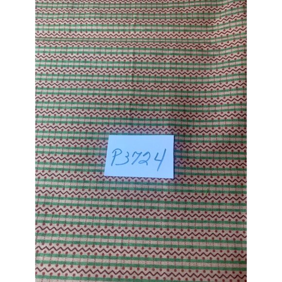 CrisLis Cottage Green Red Zigzag Stripe Cotton Fabric 21" Length Sewing Quilting - Picture 6 of 6